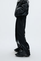 Deconstructed Wide Leg Wool Pants
