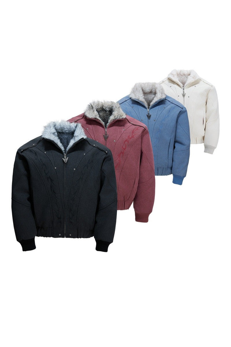 Washed Canvas Fleece Jacket