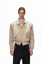 Striped Stand Collar Jacket