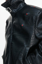 Croc Texture Bionic Leather Jacket