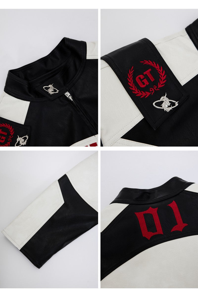 Colorblock Armor Biker Jacket