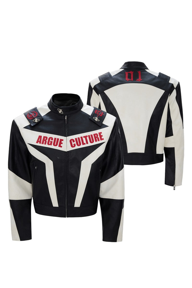 Colorblock Armor Biker Jacket
