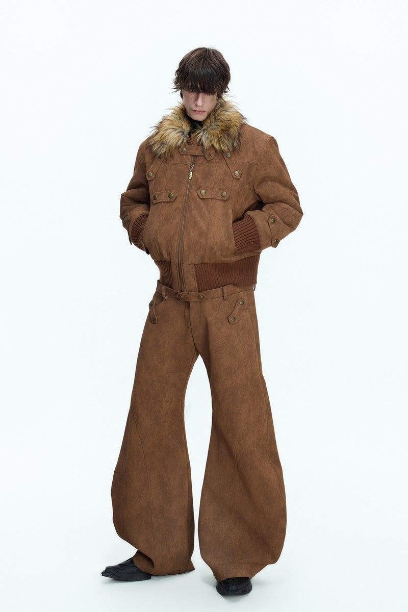 Vintage Suede Panel Blade Pants