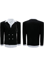 Striped Cinched Waist Blazer