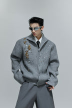 Sequin Turtleneck Knit Sweater