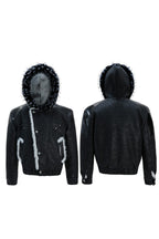 Colorblock Faux Mink Hooded Jacket