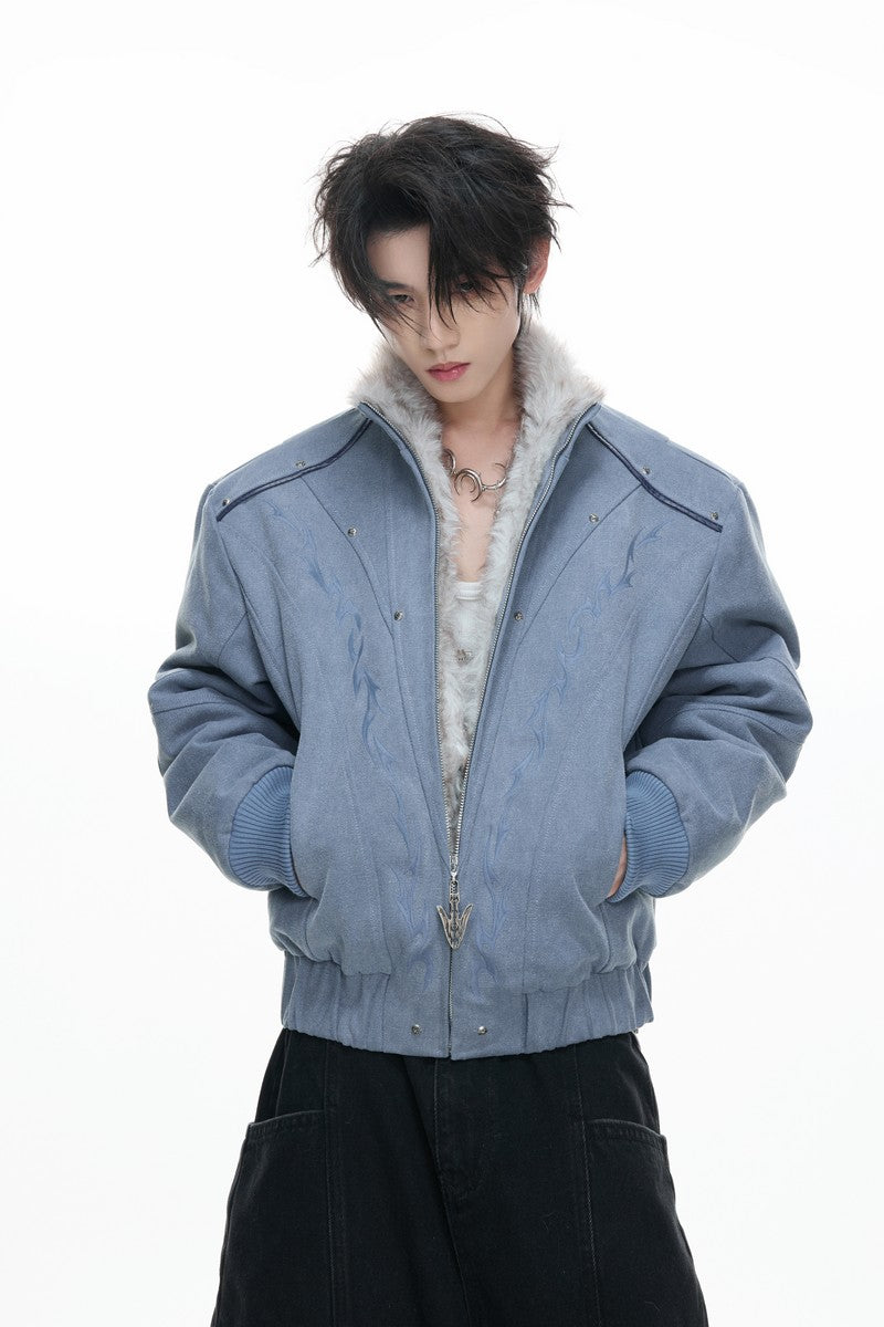 Washed Canvas Fleece Jacket