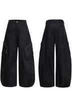 Waxed Multi Pocket Cargo Jeans