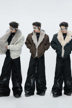 Faux Wolf Fur Puffer Jacket