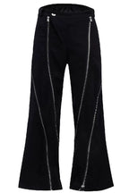 Deconstructed Zipper Flare Trousers