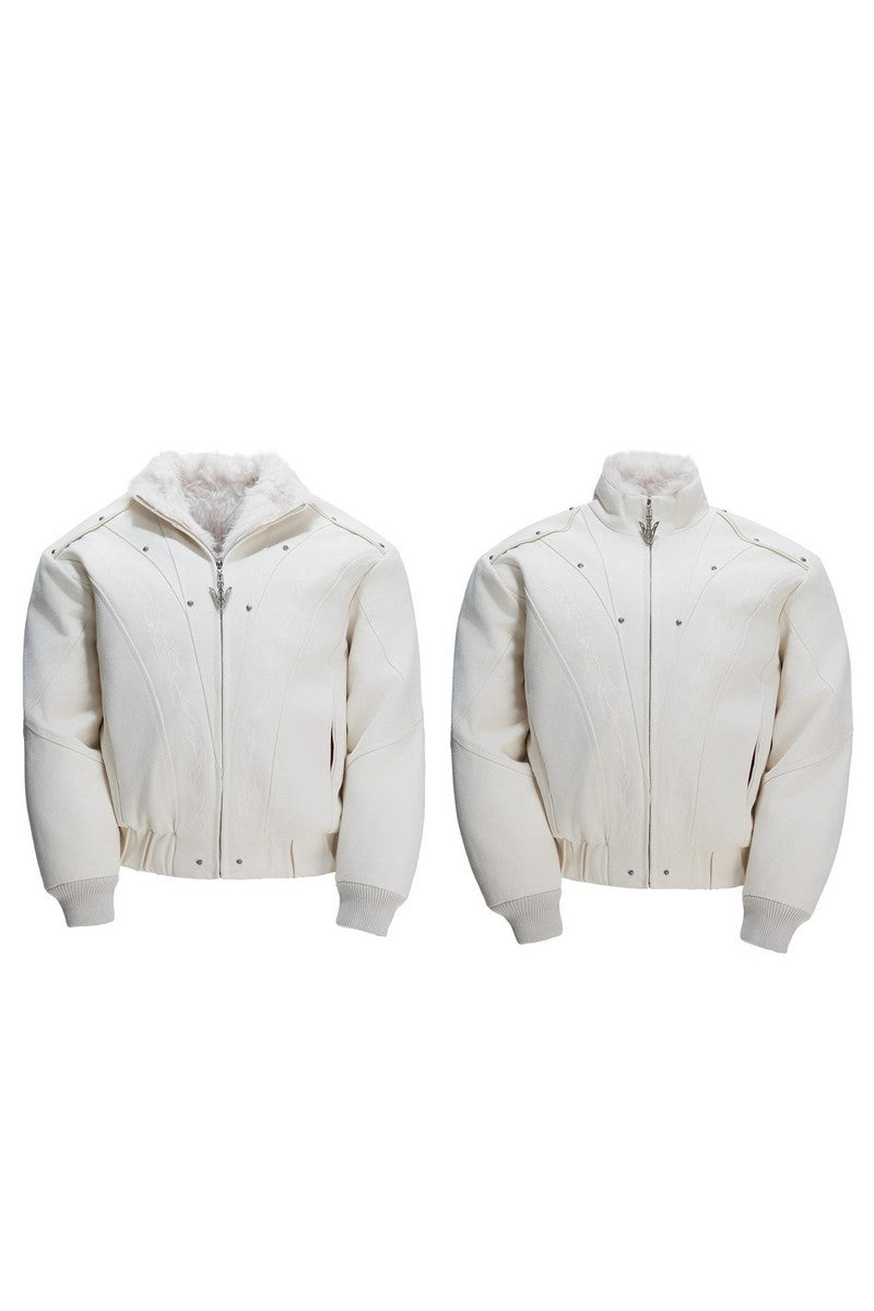 Washed Canvas Fleece Jacket