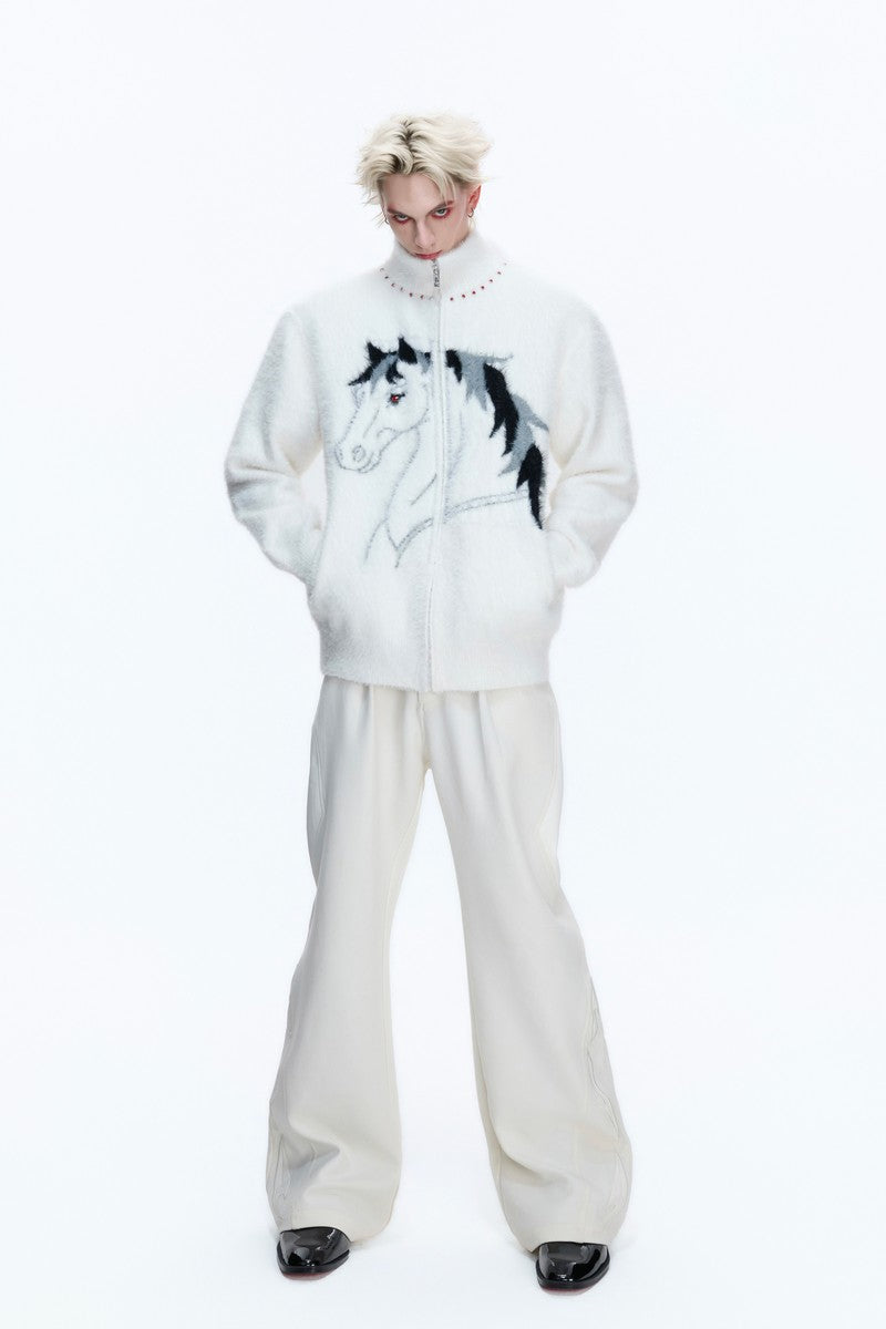 Jungle Knit High Neck Cardigan