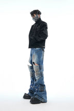 Armored Cross Cutout Denim
