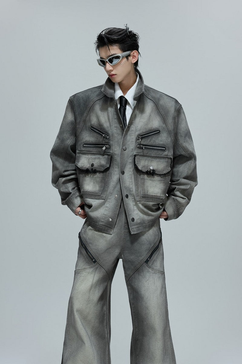 Vintage Cement Grey Denim Jacket