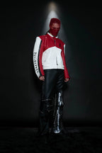 Colorblock PU Leather Biker Jacket