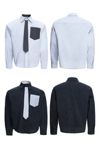 Layered Stripe Tie Shirt