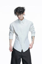 Studded Waist Pleated Shirt