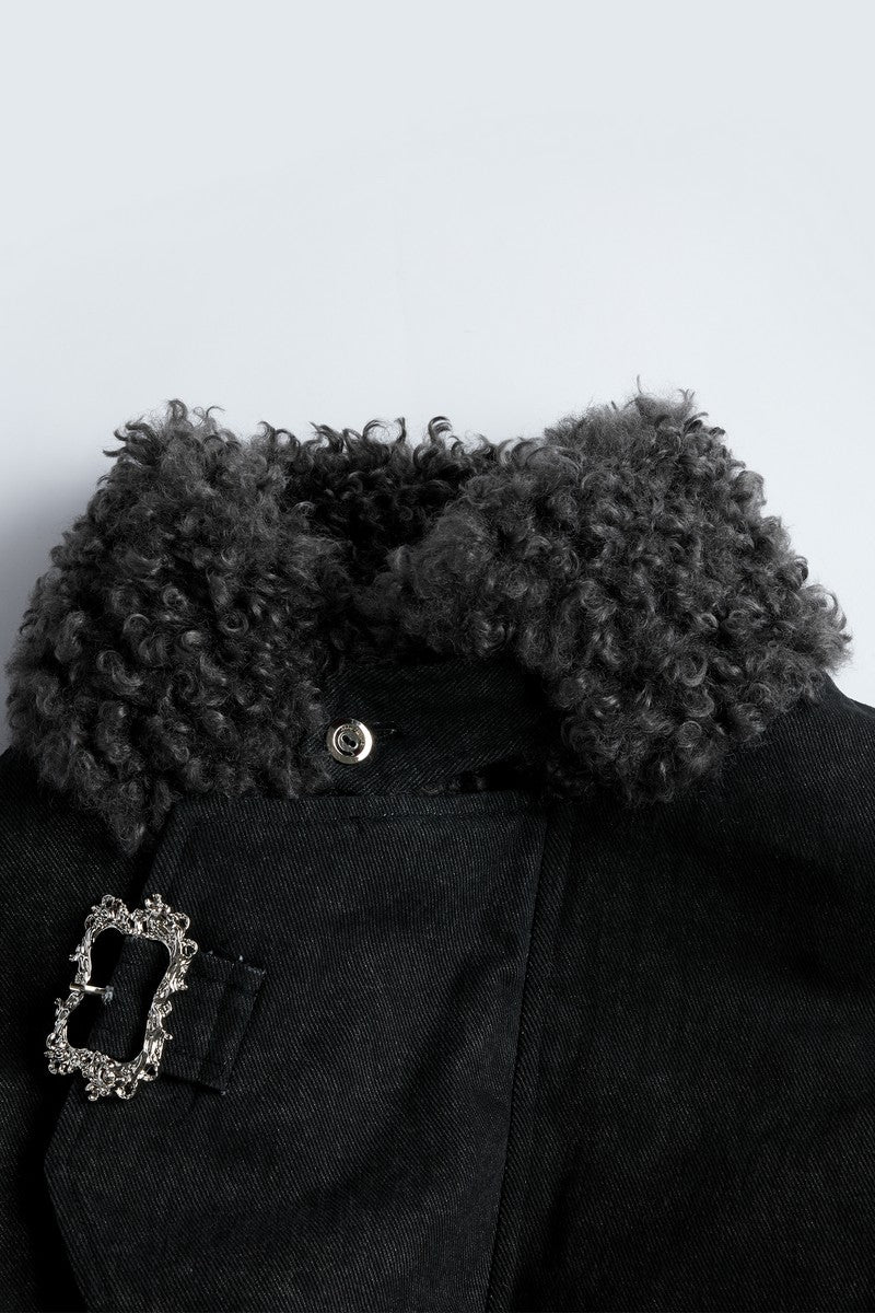 Fur Collar Padded Parka Jacket