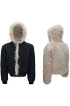 Faux Wolf Fur Puffer Jacket