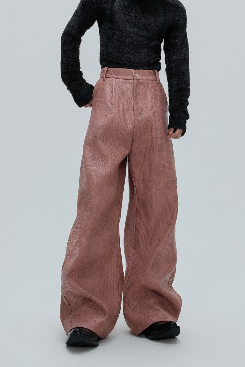 Waxed Biker Relaxed Leather Pants