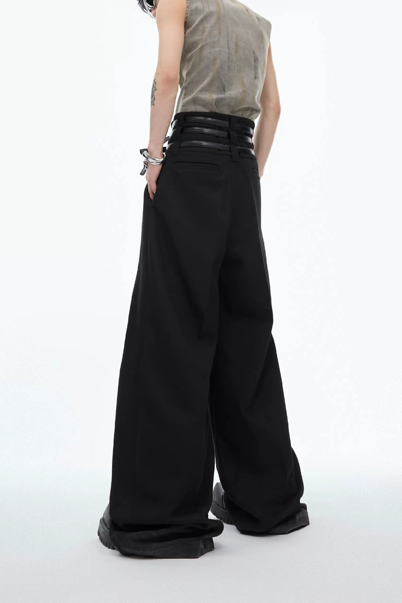 Pleated High-Waist Trousers