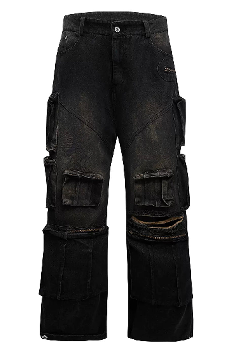 Hand-Painted Distressed Jeans