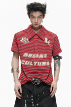 Striped Badge Polo Shirt