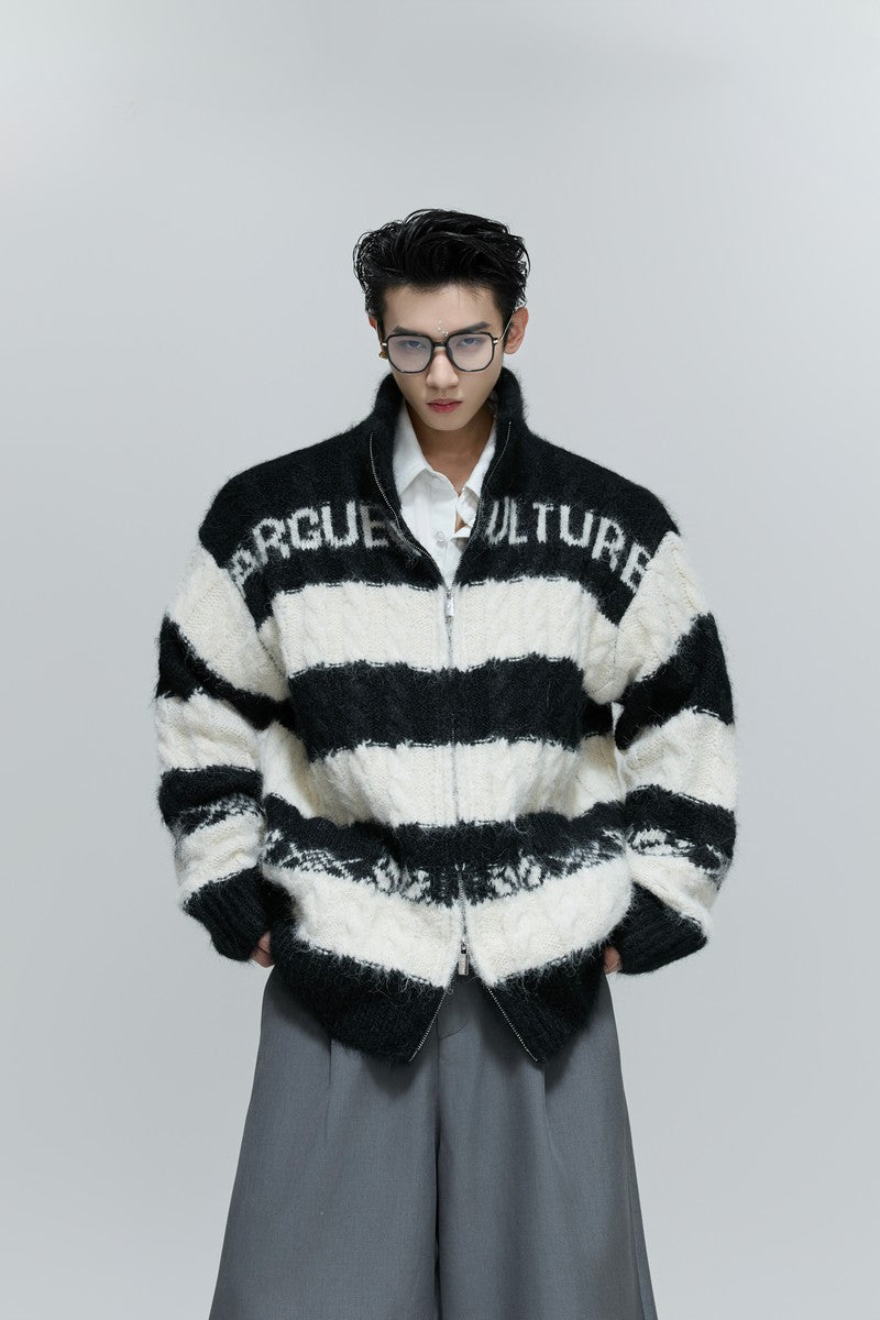 Colorblock Chunky Knit Cardigan