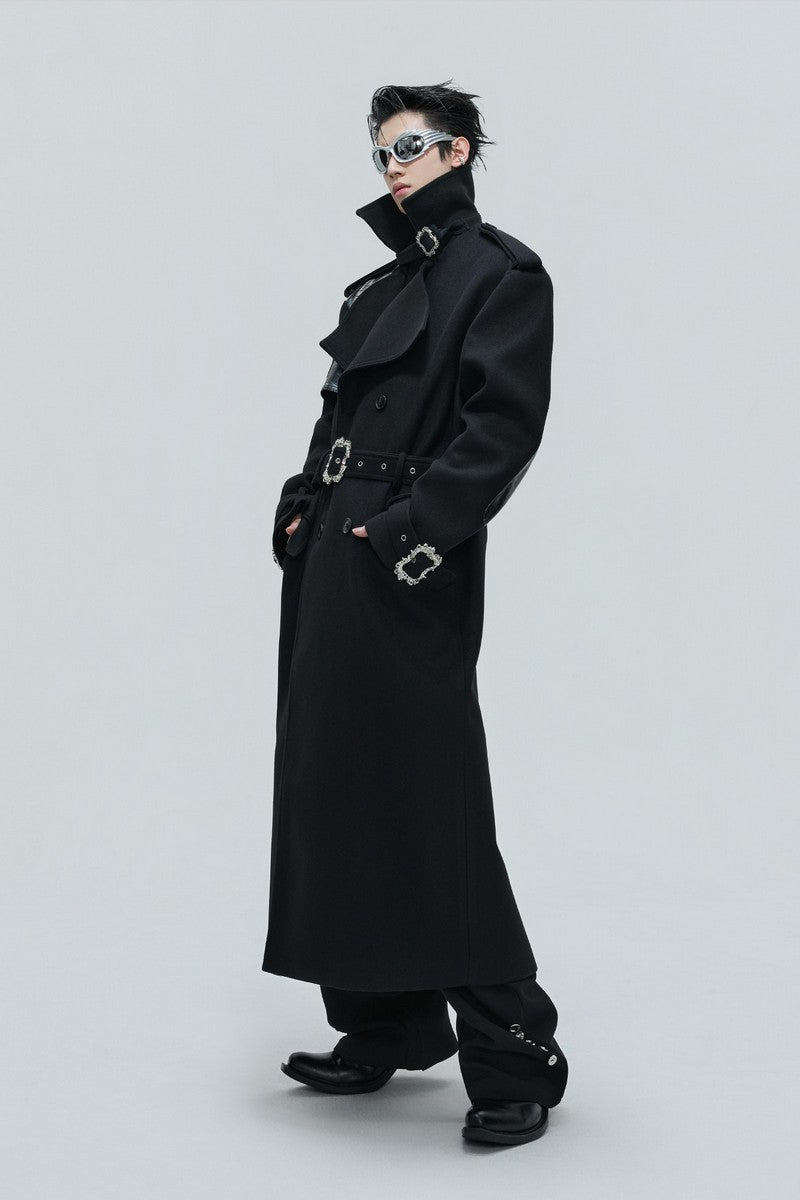 Crocodile Wool Belted Trench