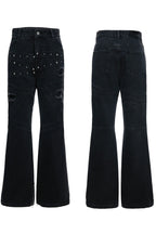 Distressed Studded Curved Jeans
