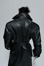 Deconstructed Belted Leather Trench