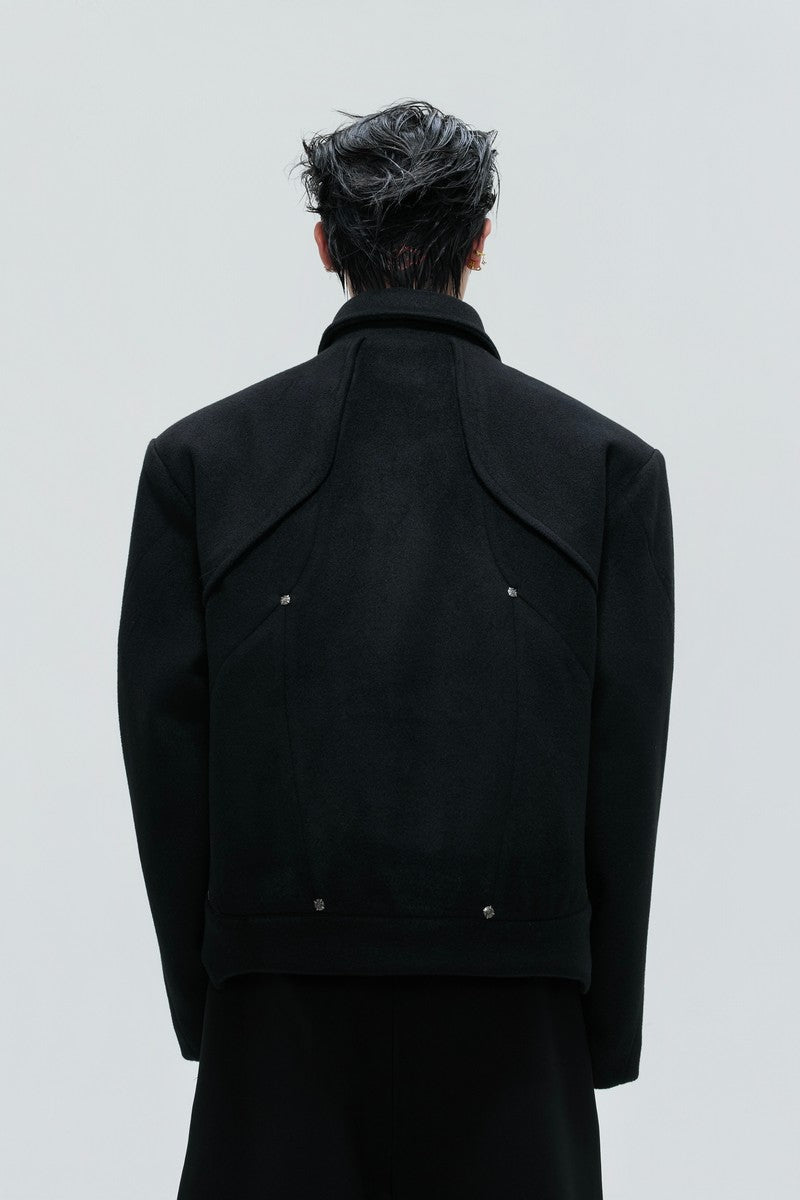 Asymmetrical Plush Wool Jacket