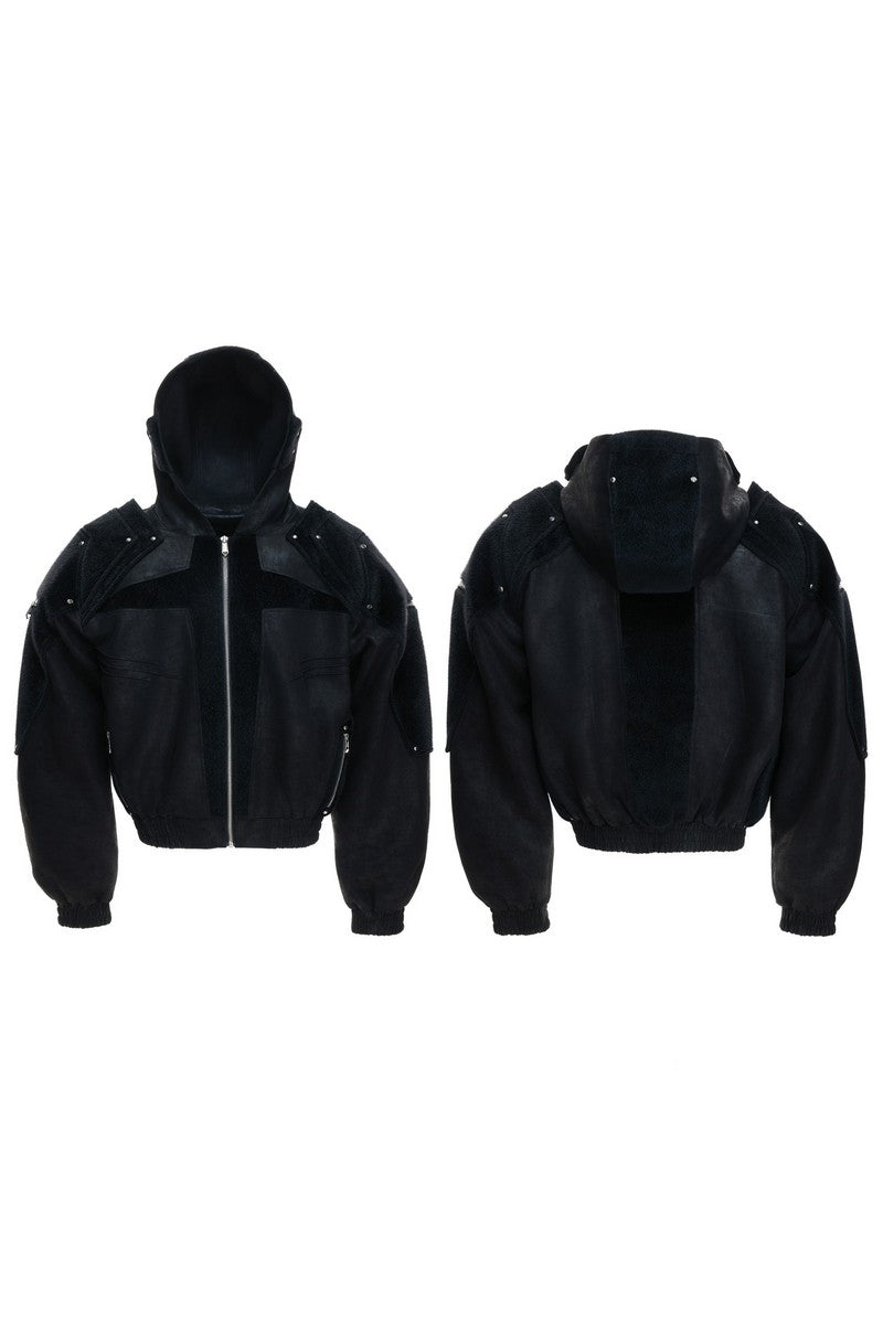 Armor Patchwork Hooded Jacket