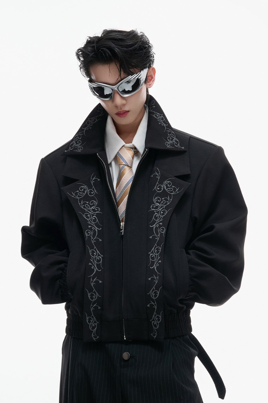 Embroidered Layered Cropped Jacket – Argue Culture