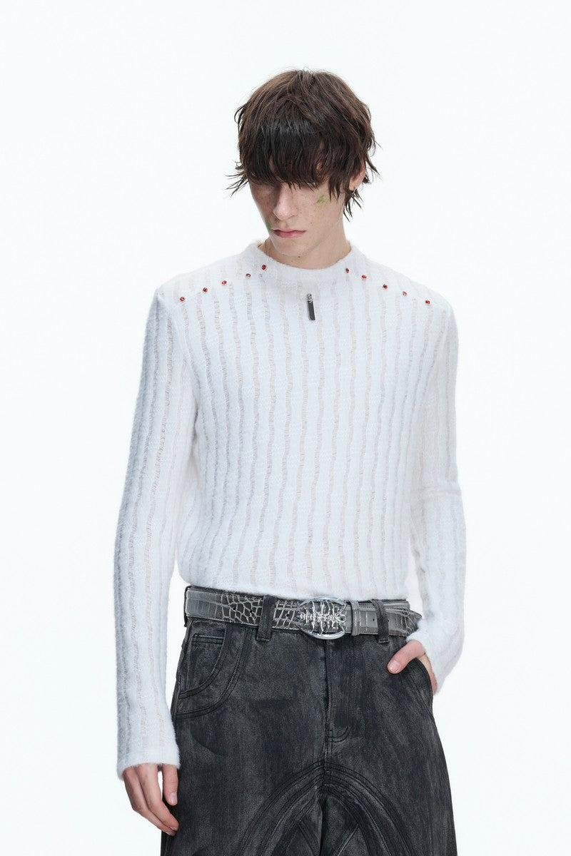 Embellished Padded Shoulder Long Sleeve