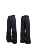 Raw Denim Biker Flared Jeans