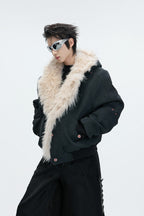 Faux Wolf Fur Puffer Jacket