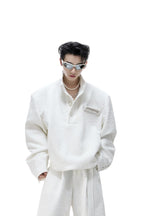 Textured Pearl Button Jacket