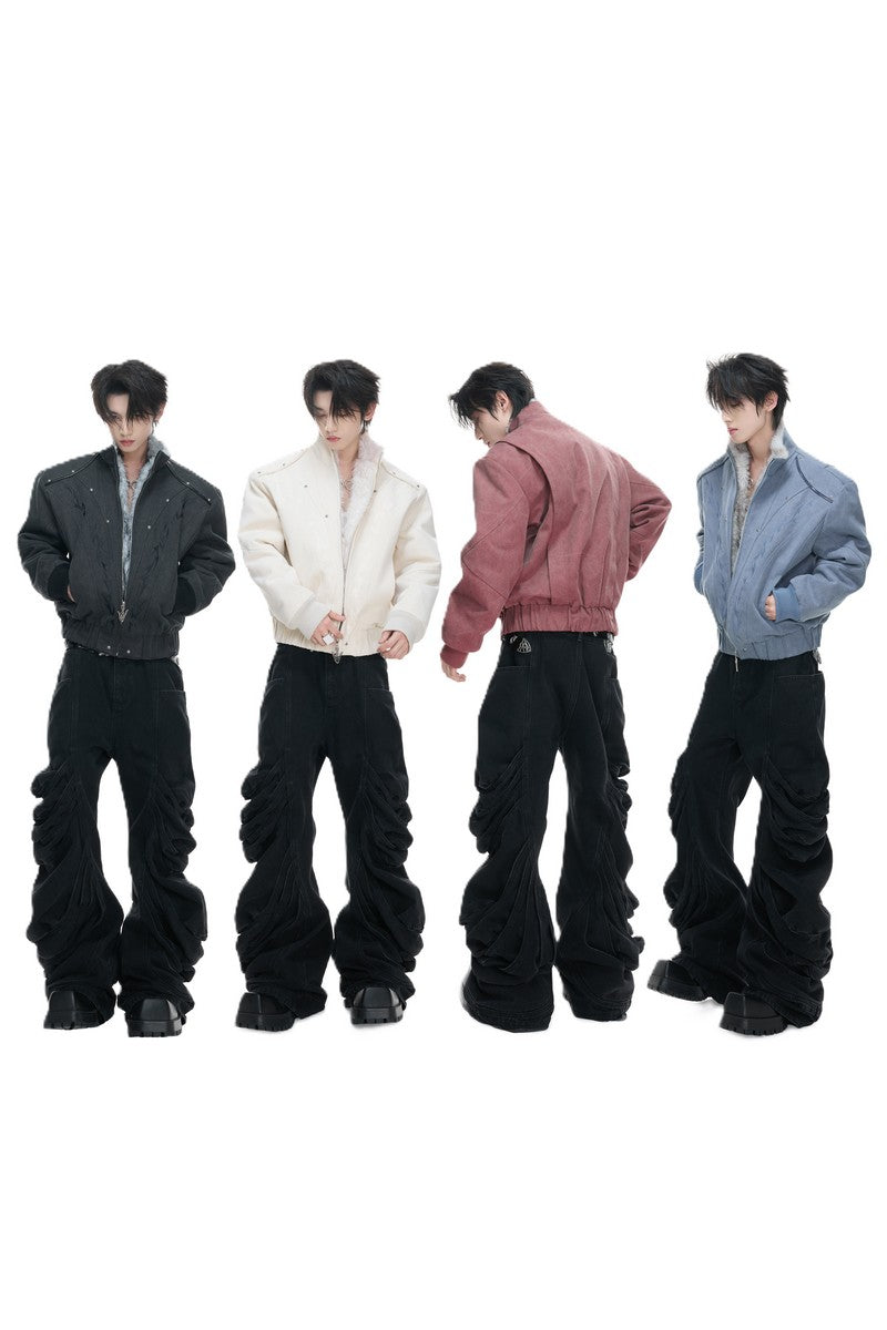 Washed Canvas Fleece Jacket