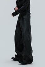 Waxed Biker Relaxed Leather Pants