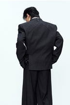 Deconstructed Wool Blend Suit Jacket