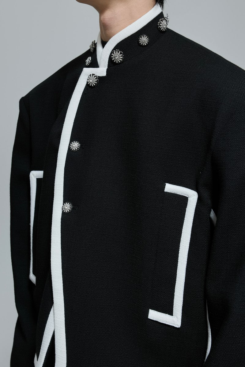 Colorblock Padded Cropped Jacket