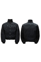 Rhinestone Textured Puffer Jacket