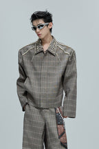 Pearl Plaid Cropped Blazer