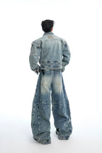Distressed Armor Denim Jacket