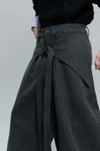 Deconstructed Striped Wide Leg Trousers