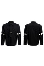 Strap Cutout Layered Button-Up Shirt