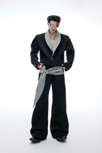 Houndstooth V-Neck Jacket