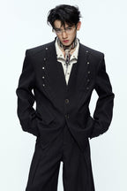 Deconstructed Wool Blend Suit Jacket