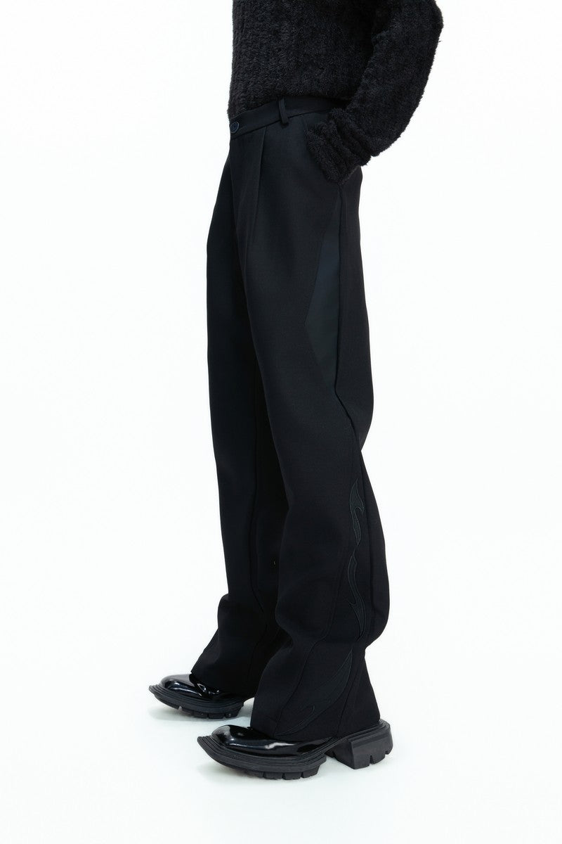 Wide Leg Panel Trousers